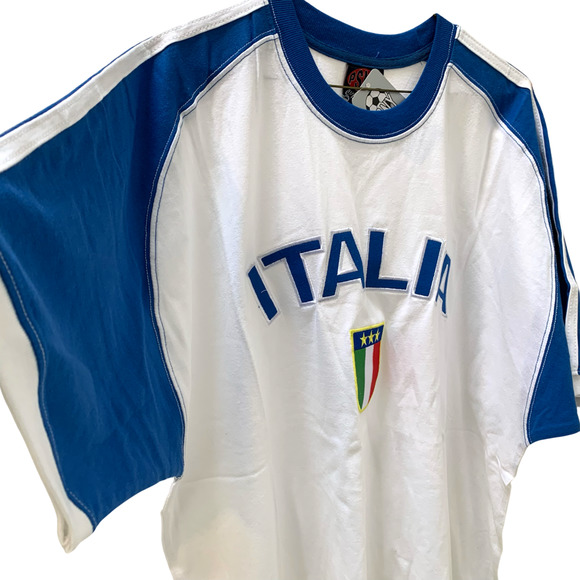 PSNY Mens Soccer Football White Cotton T-Shirt ITALIA XXL Italian Crest NWT - Picture 6 of 16